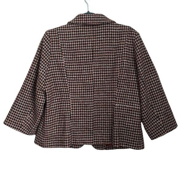 Modcloth Wool Informed Ensemble Brown Houndstooth Single Button Blazer Size XL - Picture 3 of 15